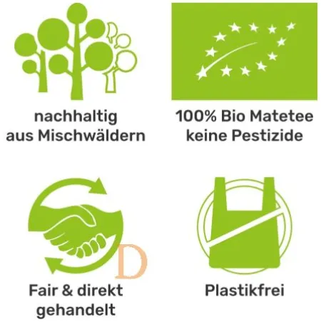 Bio Mate Tee - caá ERVA MATE 500g - frisch mit Stängel (grün)