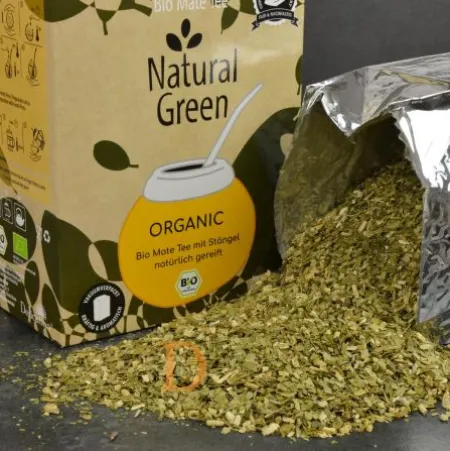 Bio Mate Tee - Natural Green ORGANIC 500g - Mate Tee mit Stängel (natürlich gereift & ungeräuchert) VAKUUMVERPACKT