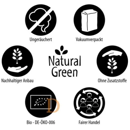 Bio Mate Tee - Natural Green ORGANIC 3 x 500g - Mate Tee mit Stängel (natürlich gereift & ungeräuchert) VAKUUMVERPACKT