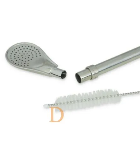 Bombilla Cuchara 19 cm - Edelstahl (mit Reinigungsbürste)