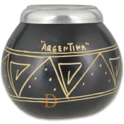Calabaza Tallado con virola schwarz "Argentina"