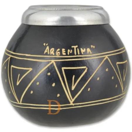 Calabaza Tallado con virola schwarz "Argentina"