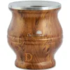 Mate Becher Edelstahl - Delicatino BRAUN in Holzoptik (doppelwandiger Thermo Becher)