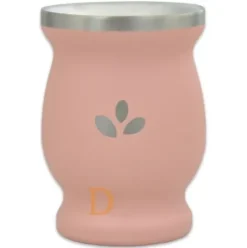 Mate Becher Edelstahl - Natural Green PINK (doppelwandiger Thermo Becher)