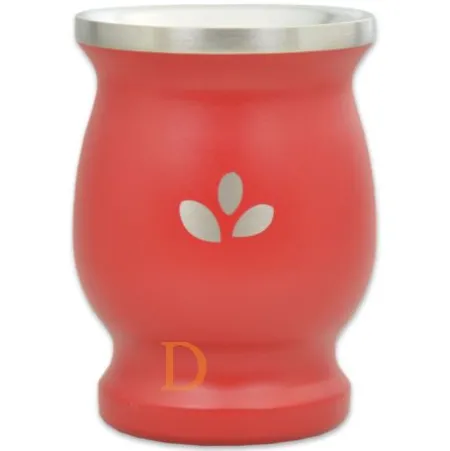 Mate Becher Edelstahl - Natural Green ROT (doppelwandiger Thermo Becher)