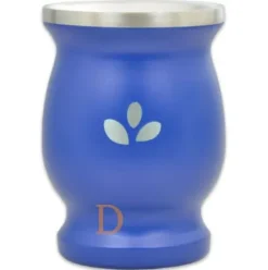 Mate Becher Edelstahl - Natural Green BLAU (doppelwandiger Thermo Becher)