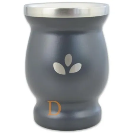 Mate Becher Edelstahl - Natural Green GRAU (doppelwandiger Thermo Becher)