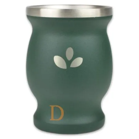 Mate Becher Edelstahl - Natural Green GRÜN (doppelwandiger Thermo Becher)