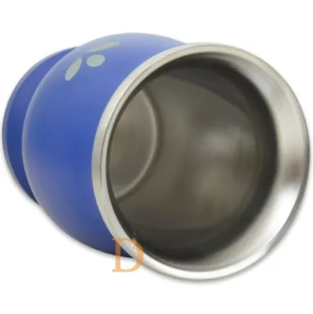 Mate Becher Edelstahl - Natural Green BLAU (doppelwandiger Thermo Becher)