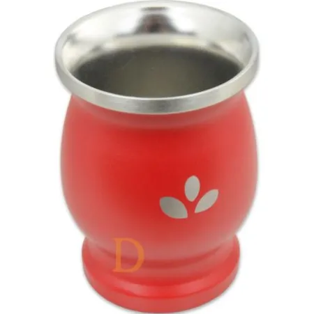 Mate Becher Edelstahl - Natural Green ROT (doppelwandiger Thermo Becher)