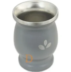 Mate Becher Edelstahl - Natural Green GRAU (doppelwandiger Thermo Becher)