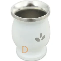 Mate Becher Edelstahl - Natural Green WEIß (doppelwandiger Thermo Becher)