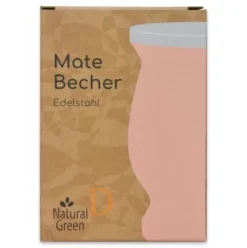 Mate Becher Edelstahl - Natural Green PINK (doppelwandiger Thermo Becher)