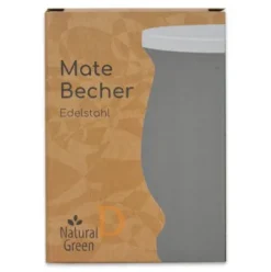 Mate Becher Edelstahl - Natural Green GRAU (doppelwandiger Thermo Becher)