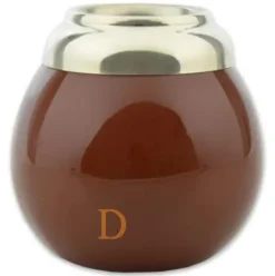 Mate Becher ESFERA braun - Keramik (brauner Becher mit weißer Innenseite)