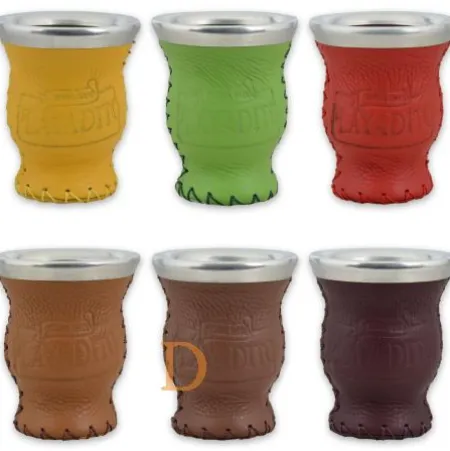 Mate Becher PLAYADITO - Glas mit Leder überzogen (versch. Farben sortiert)
