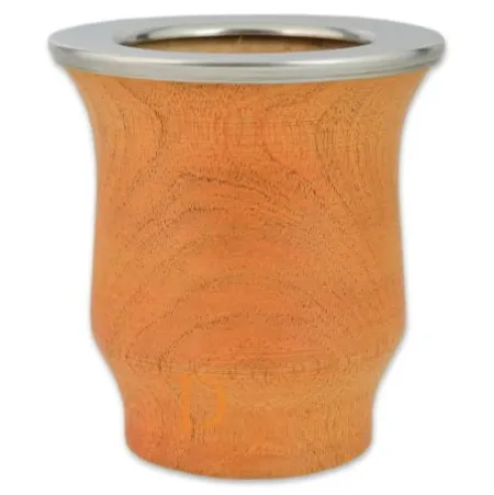 Mate Camionero de algarrobo con virola inox. - Matebecher aus Holz mit Edelstahlring