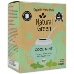 Mate Set Natural Green COOL MINT - KERAMIK (COOL MINT 500g + Mate Becher Pardo + Bombilla Cuchara)