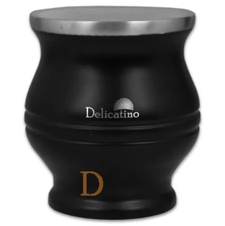 Mate Set Natural Green ORGANIC - EDELSTAHL SCHWARZ (ORGANIC + Becher schwarz + Hexagonal 17cm)