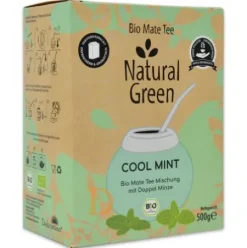 Natural Green COOL MINT - Bio Mate Tee Mischung aus Brasilien 500g (ungeräuchert, ohne Pulver) VAKUUMVERPACKT