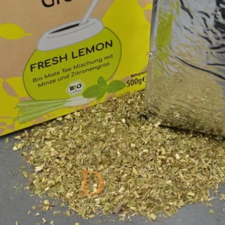 Natural Green FRESH LEMON - Bio Mate Tee Mischung aus Brasilien 500g (ungeräuchert, ohne Pulver) VAKUUMVERPACKT