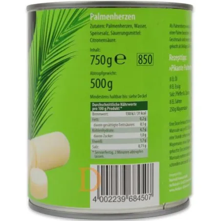 Palmitos - Palmenherzen Feinkost Dittmann - 750g Dose
