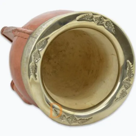 Premium Calabaza IMPERIAL (Matebecher aus KÜRBIS mit Leder überzogen und handverziert)