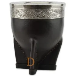 Premium Calabaza IMPERIAL (Matebecher aus KÜRBIS mit Leder überzogen und handverziert)