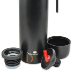 Termo Edelstahl - Delicatino SCHWARZ 1L (Thermoskanne für Mate Tee)