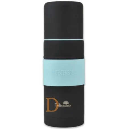 Termo Matelisto Autocebante Delicatino - SCHWARZ 500ml (Edelstahl) - originaler Mategenuß für unterwegs