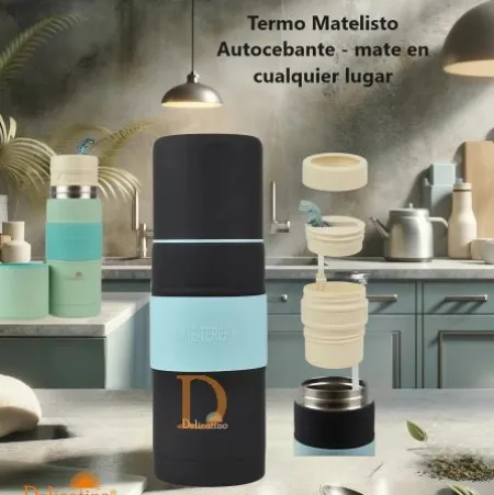Termo Matelisto Autocebante Delicatino - GRÜN 500ml (Edelstahl) - originaler Mategenuß für unterwegs