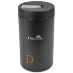 Yerbera Edelstahl Delicatino SCHWARZ 16,5 x 9cm - Dose zur Aufbewahrung von Mate Tee