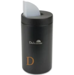 Yerbera Edelstahl Delicatino SCHWARZ 16,5 x 9cm - Dose zur Aufbewahrung von Mate Tee